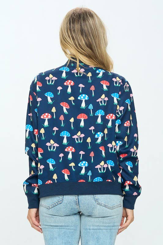 BOMBER JACKET MUSHROOM PRINT