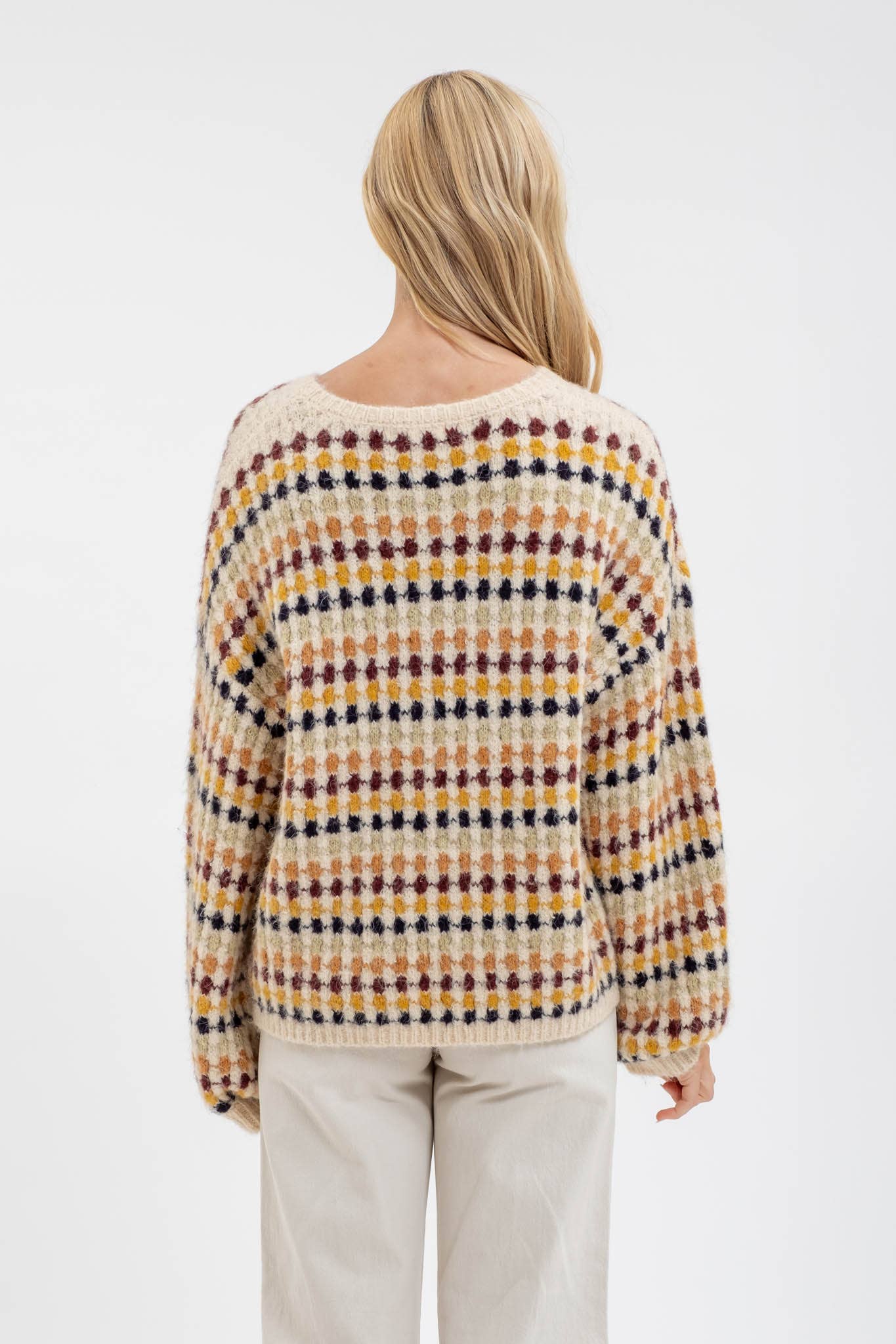 Mulitcolor Knit Pullover Sweater