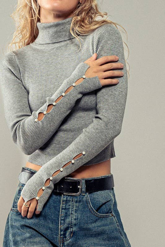 Pearly Gated Long Sleeve Turtleneck