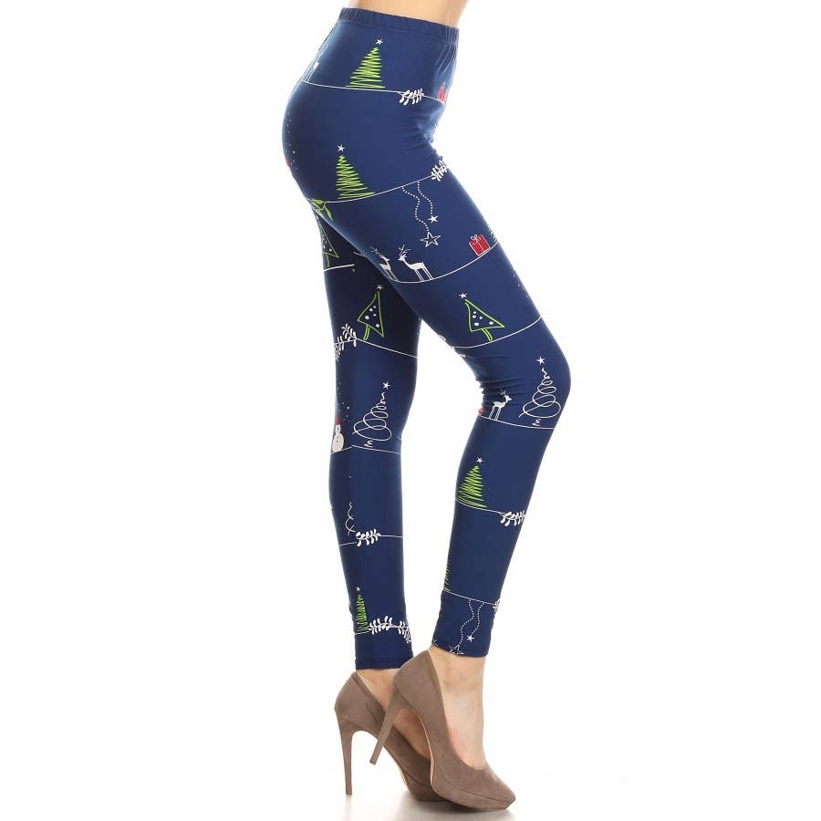 Buttery Soft High Waist Christmas Print Leggings