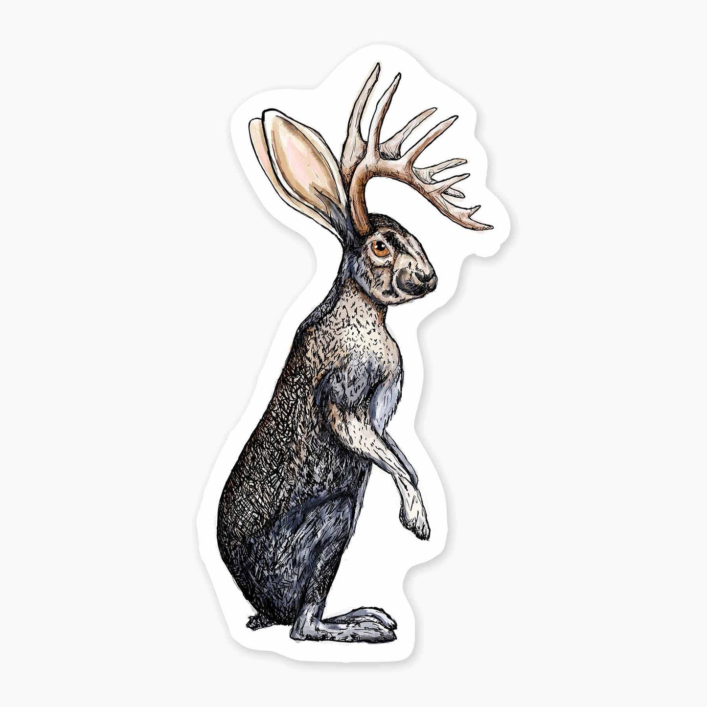 Jackalope - 3" Art Sticker