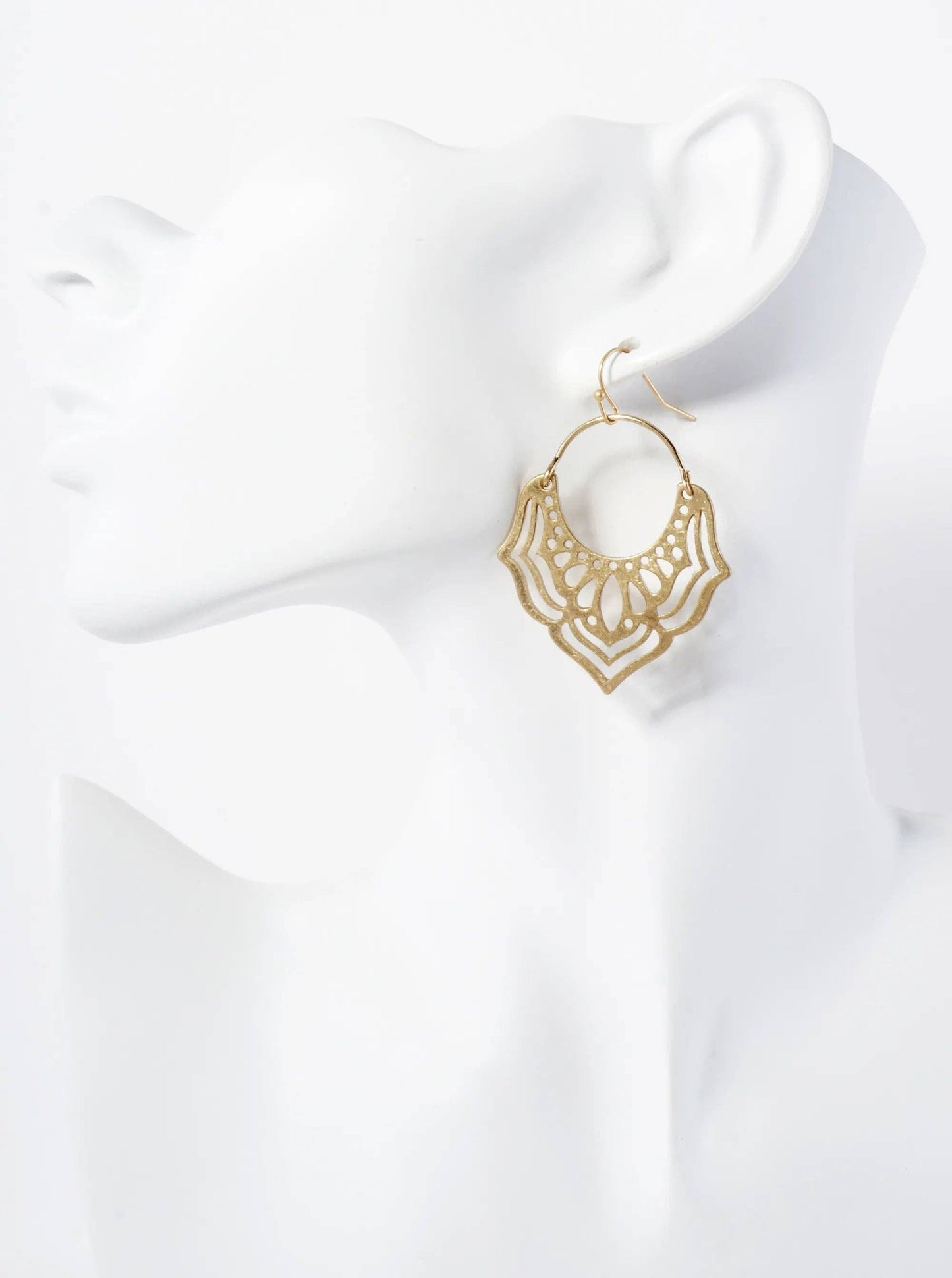 Metal Filigree Dangle Drop Earrings