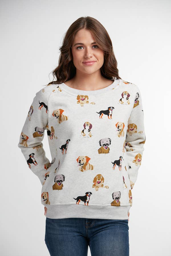 Playful Dogs Print Sweatshirt