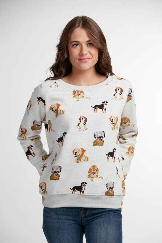 Playful Dogs Print Sweatshirt