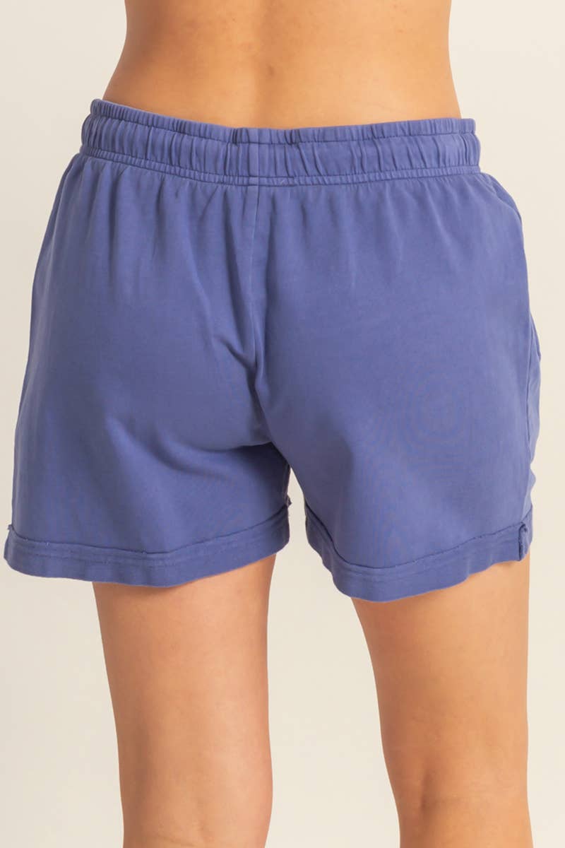 Pigment Dyed Raw Edge Detail Shorts