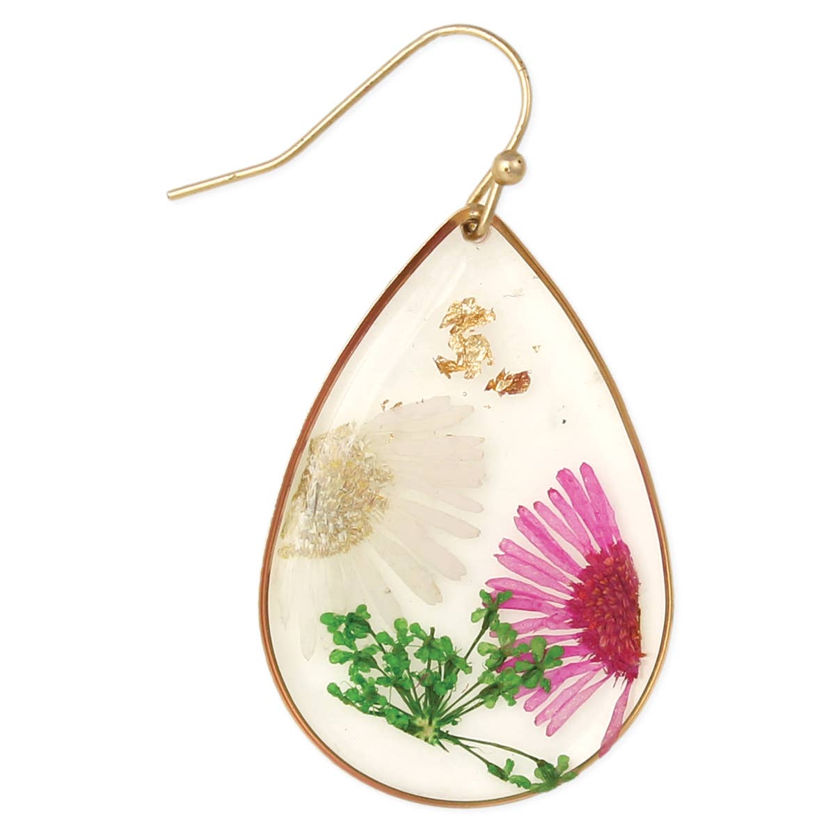 Cottage Floral Daisy Dried Flower Earrings