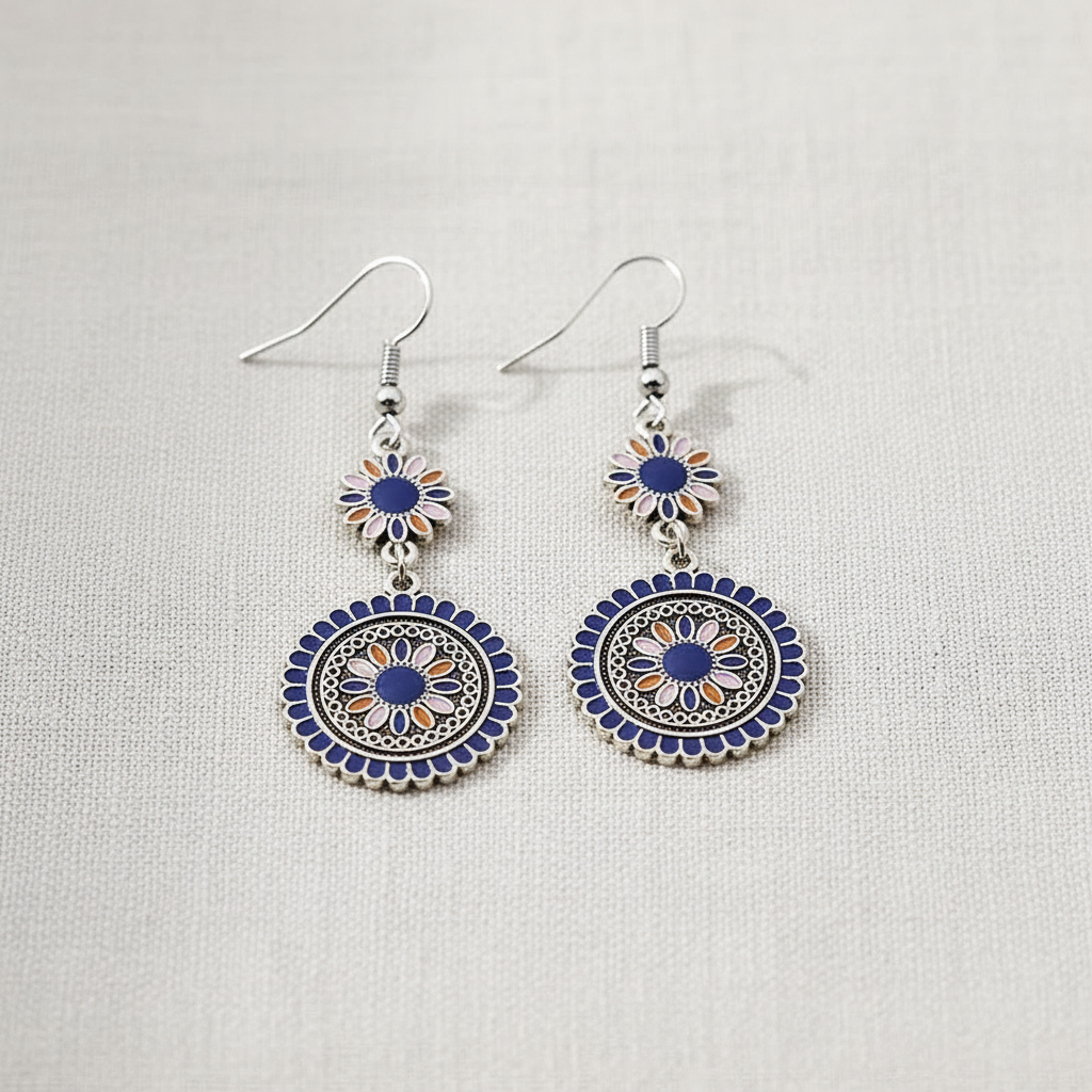 Bohemian Sunflower Alloy Drop Earrings