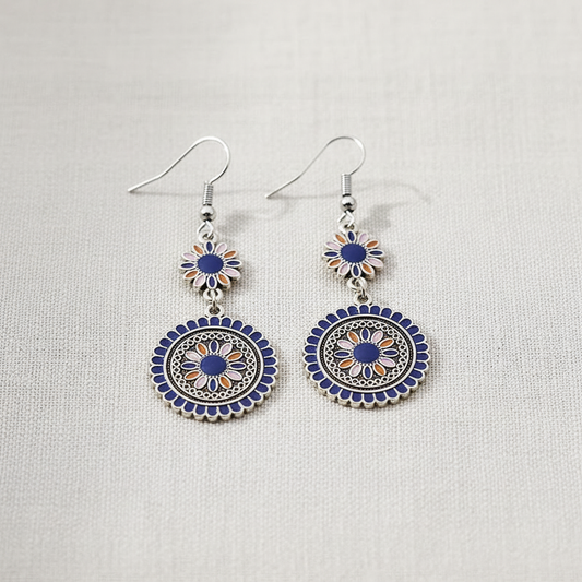 Bohemian Sunflower Alloy Drop Earrings