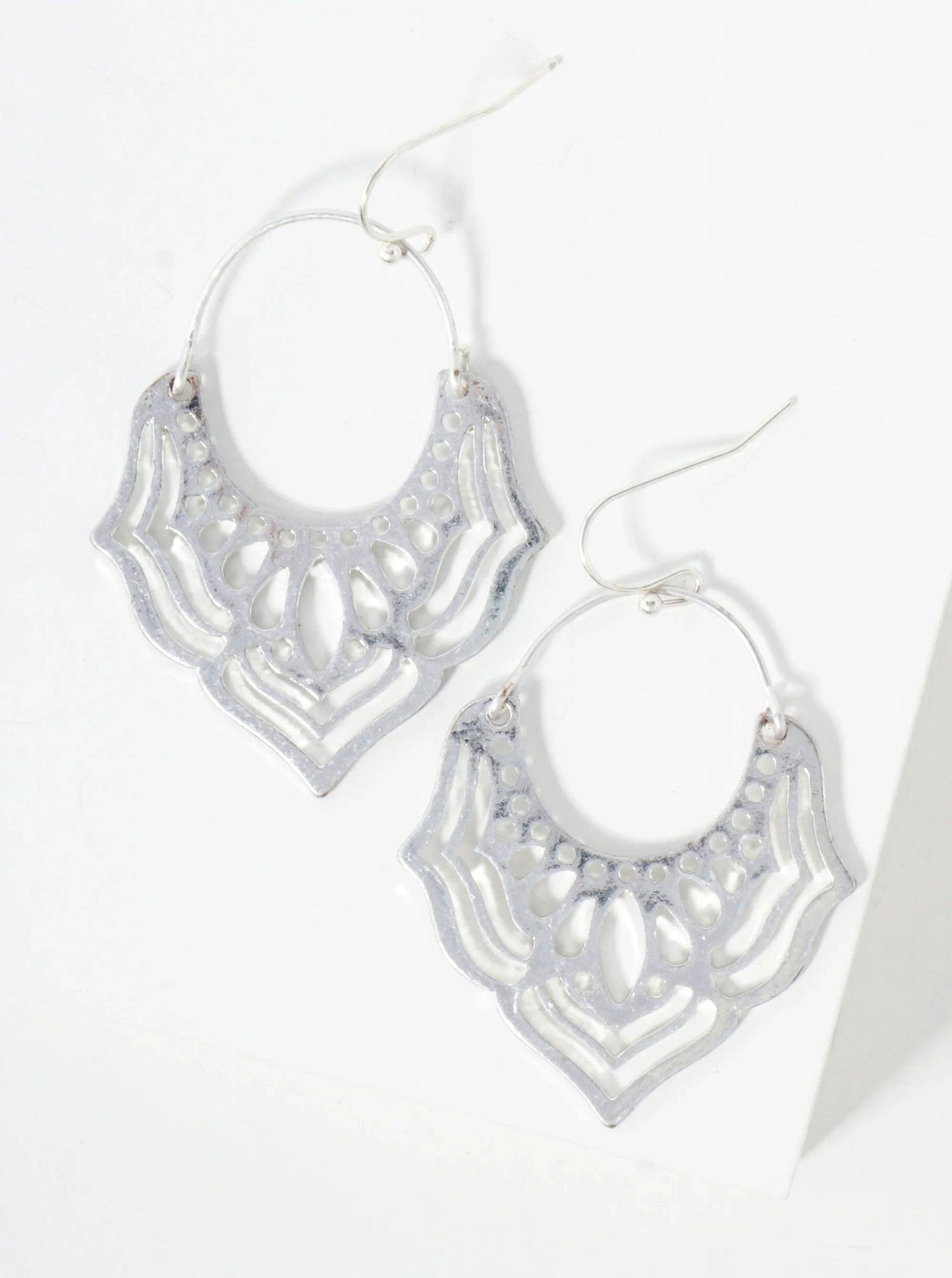 Metal Filigree Dangle Drop Earrings