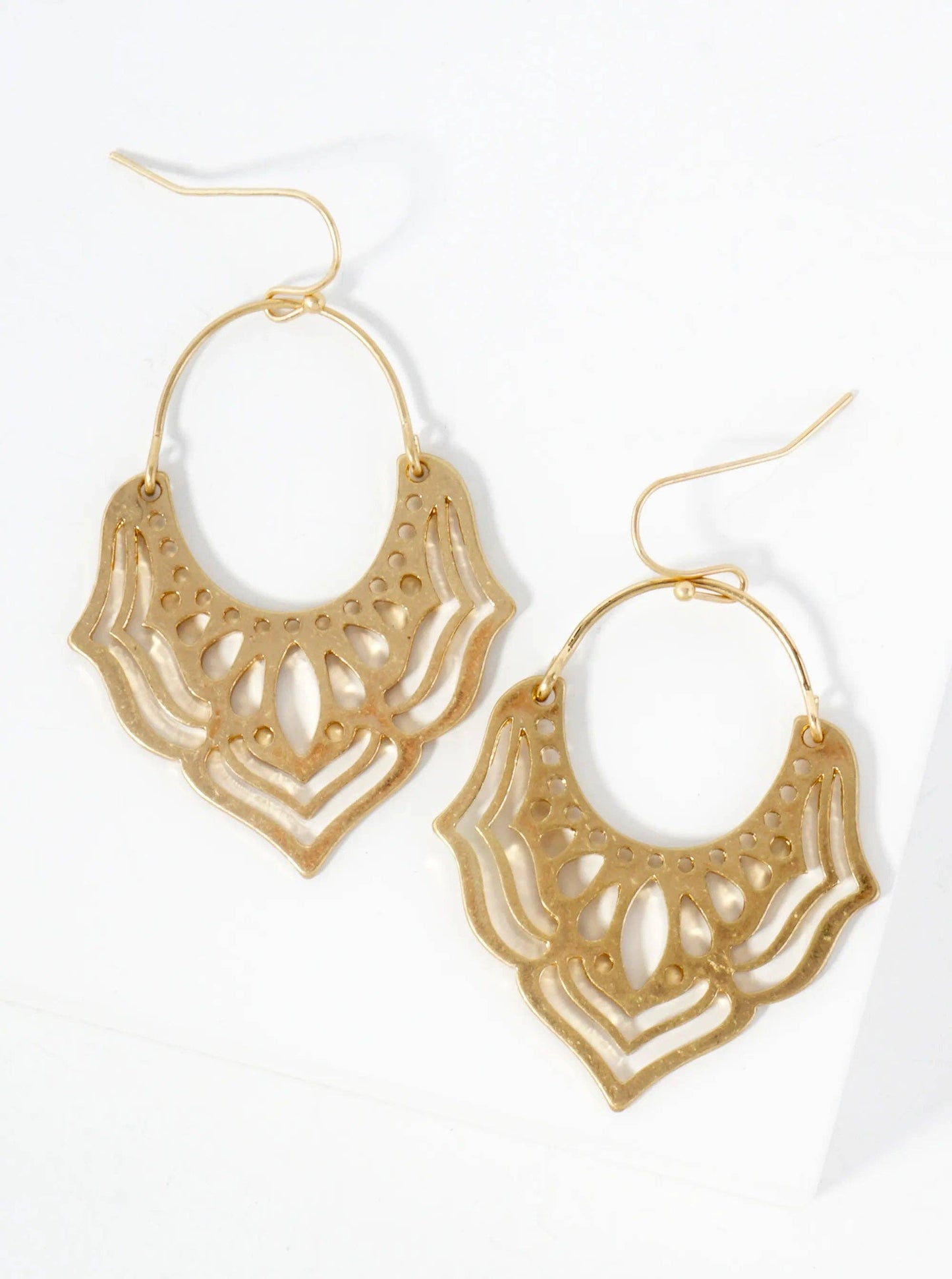 Metal Filigree Dangle Drop Earrings