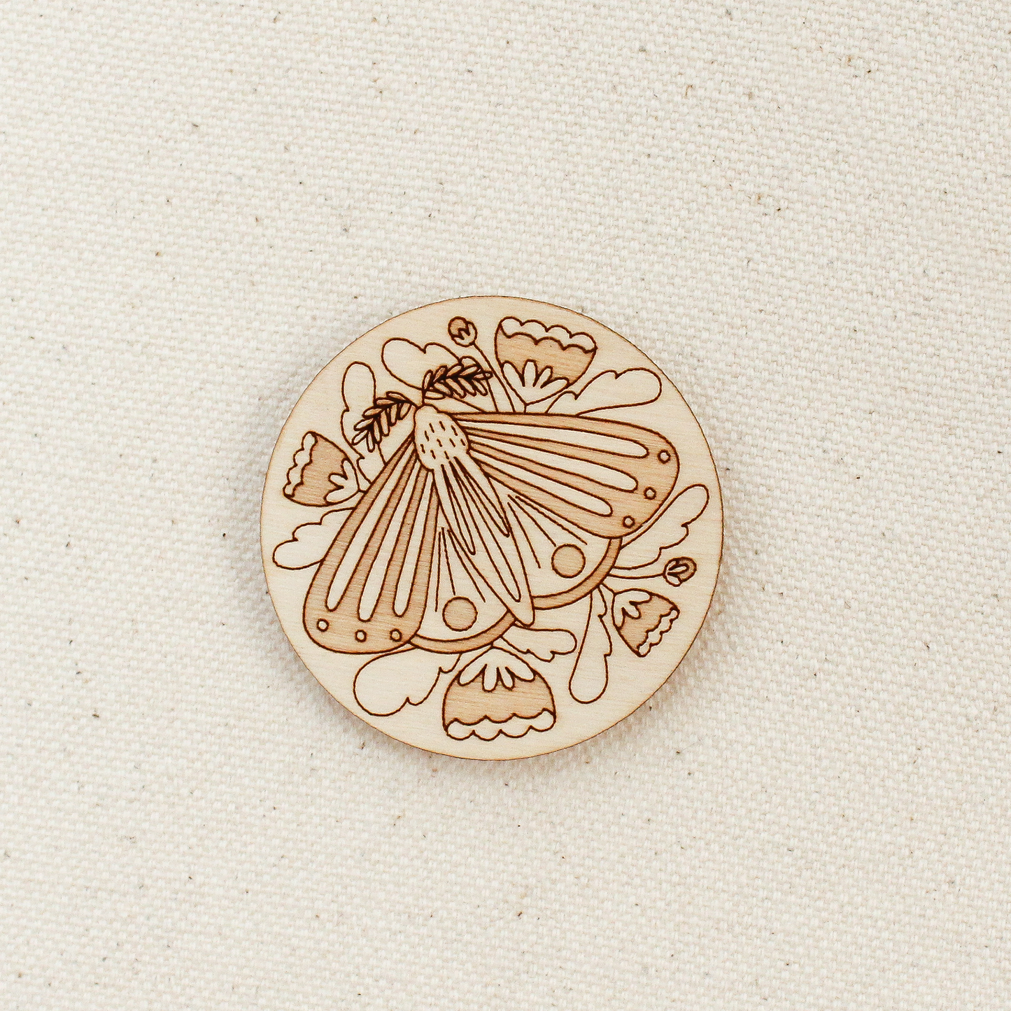 Wood Moth Needle Minder, Nature Themed Sewer's Gift