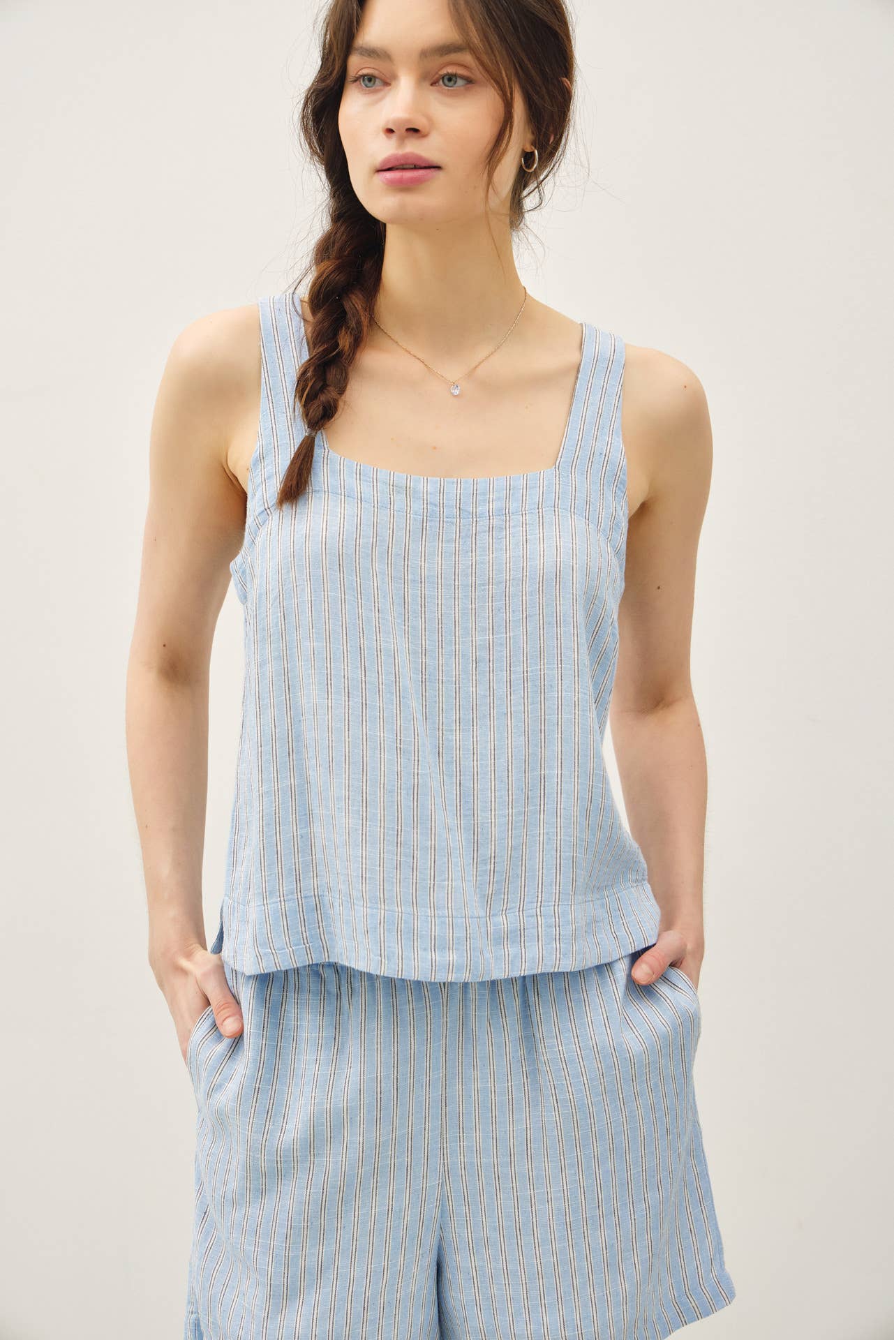 STRIPED BOXY CROPPED TANK