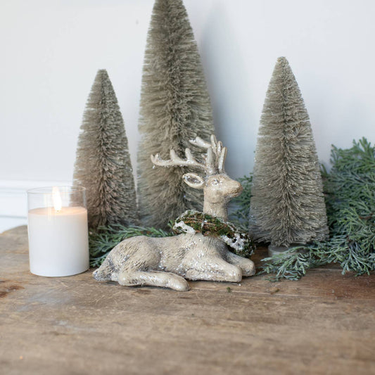 RESTING DEER WITH WREATH