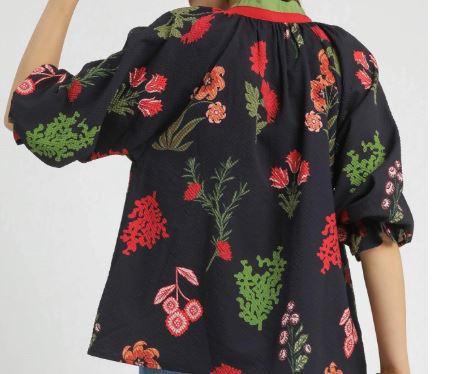 Textured Mixed Floral Blouse