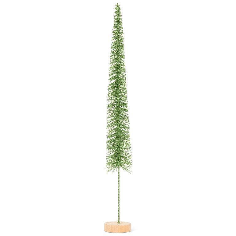 Large Green Skinny Glitter Brush Tree