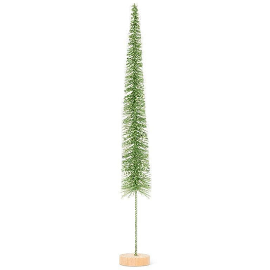 Large Green Skinny Glitter Brush Tree