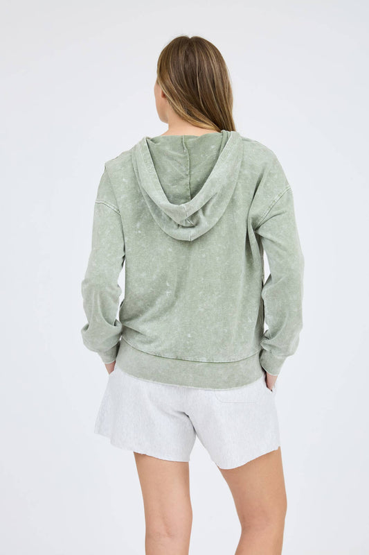 Washed Hooded Henley