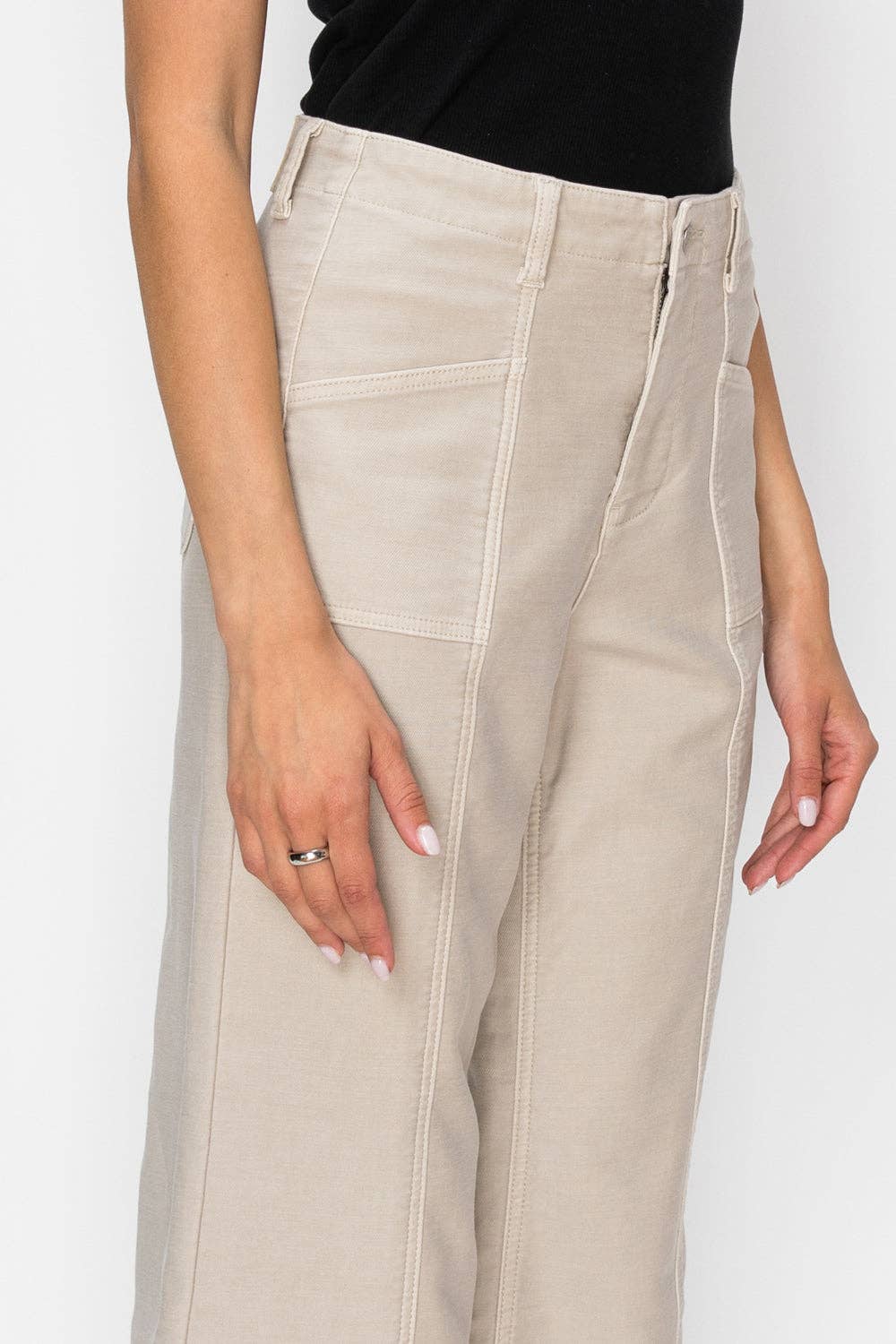 TUMMY CONTROL HIGH RISE  SLIM CROP PALAZZO JEANS