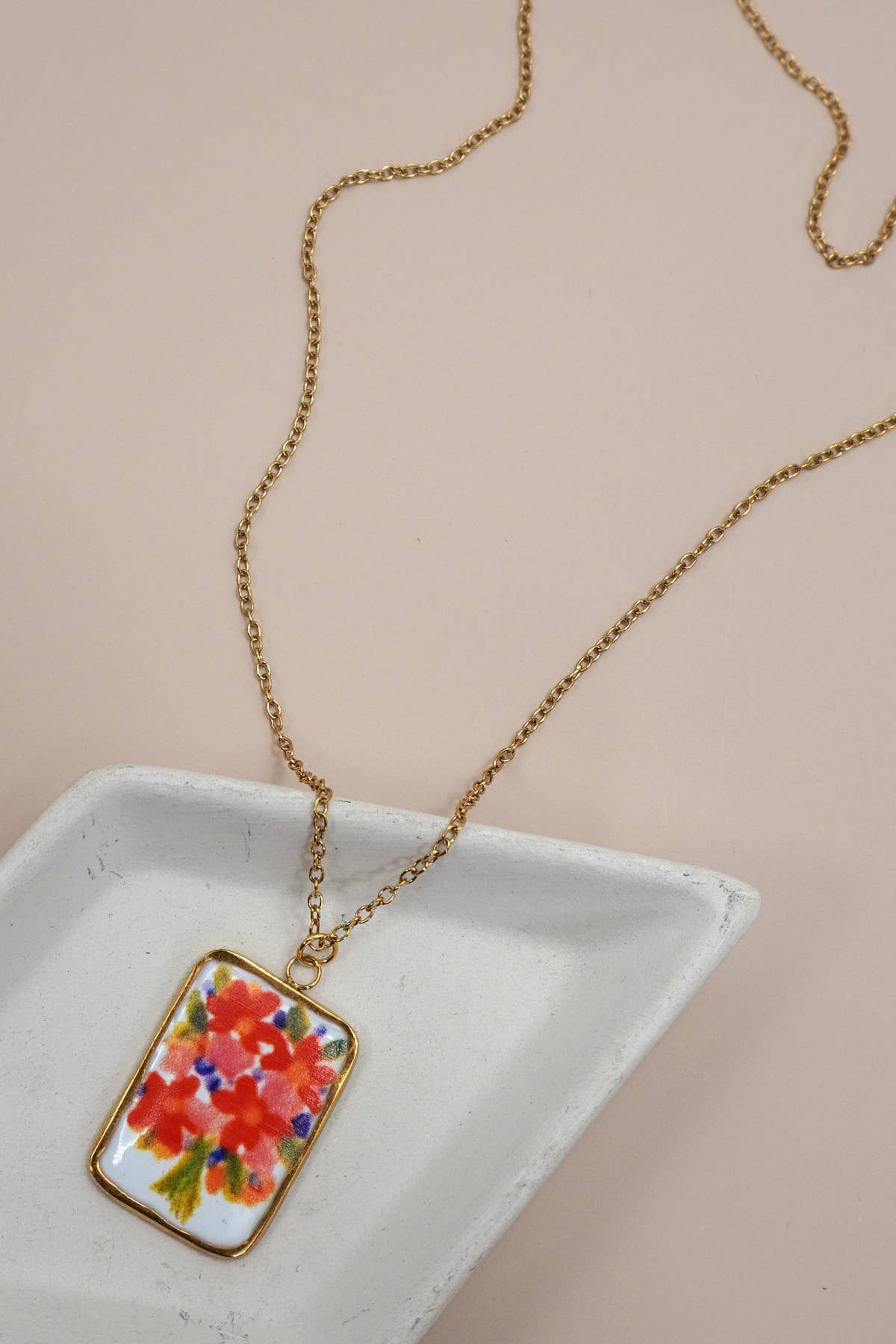 18K Stainless Steel Tarnish Free Charm Necklace
