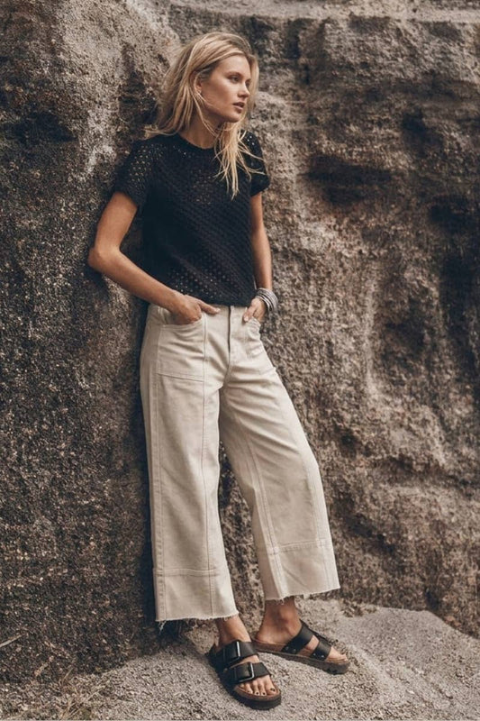 TUMMY CONTROL HIGH RISE  SLIM CROP PALAZZO JEANS