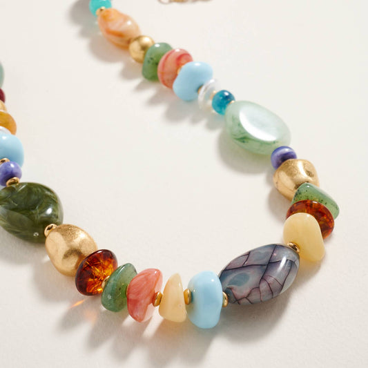 18 Inch Natural Mixed Marbled Ombre Necklace