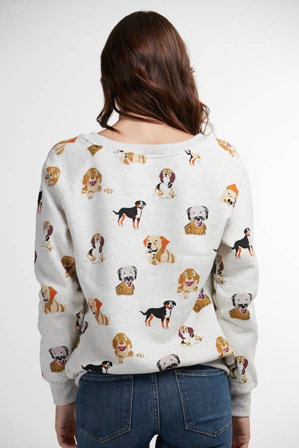 Playful Dogs Print Sweatshirt