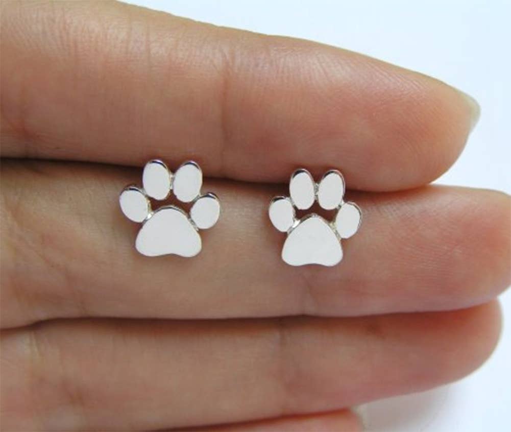 Mini Paw Print Stud Earrings