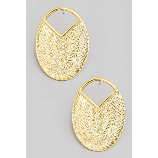 Textured Oval Post Earrings