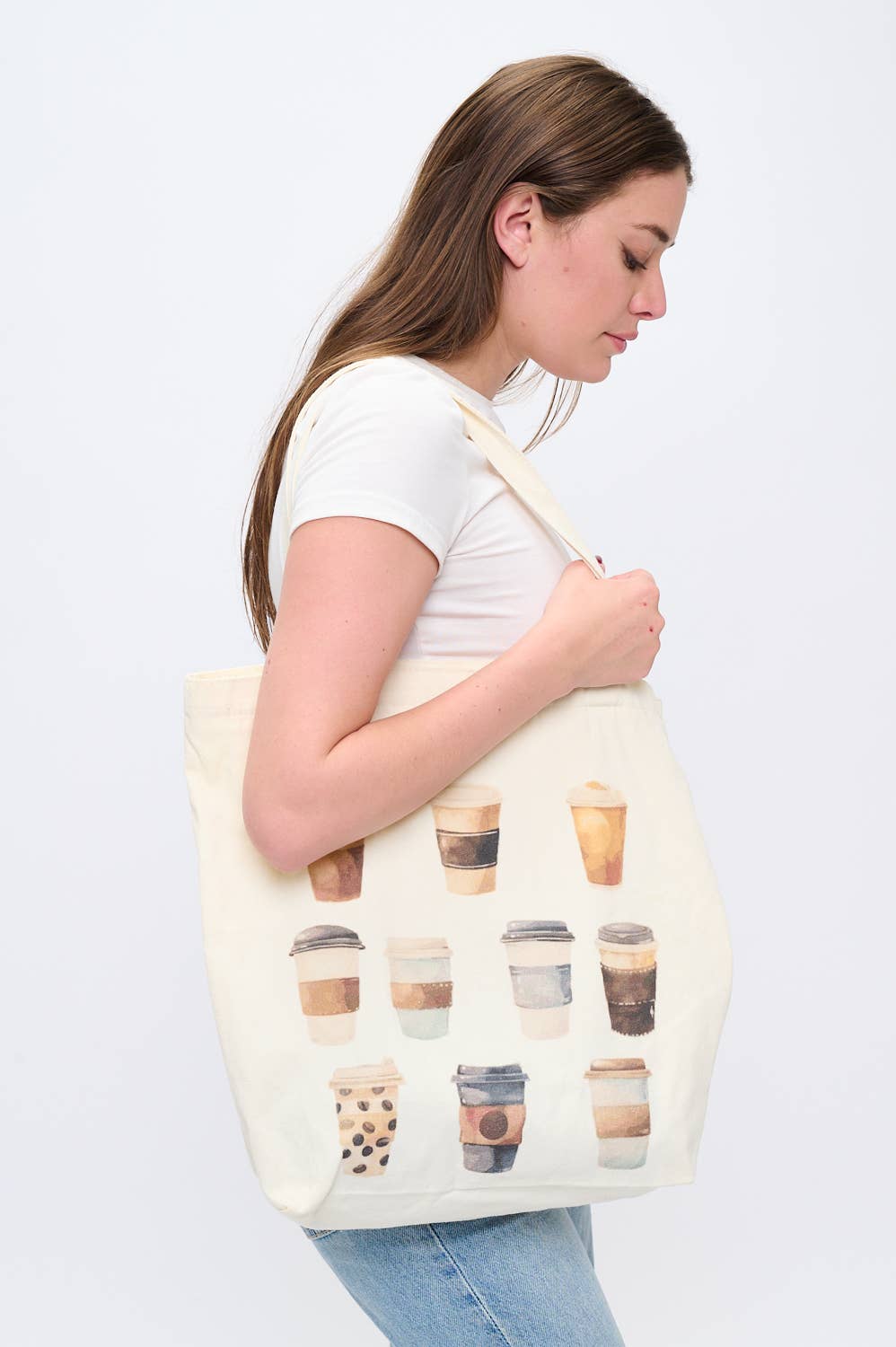 COFFEE CUPS PRINT TOTE BAGS