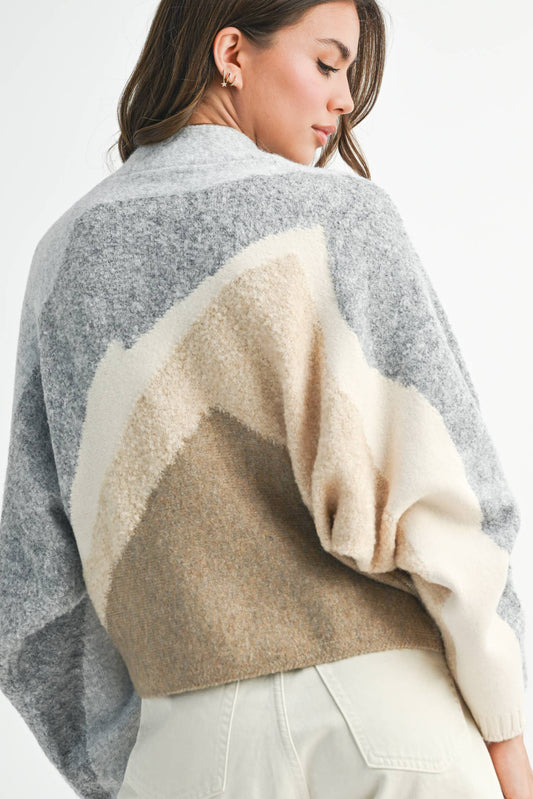 Abstract Mountain Mockneck Sweater