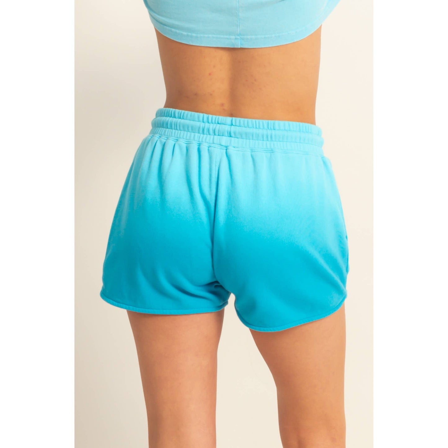 Dip Dye Drawstring Waist Shorts
