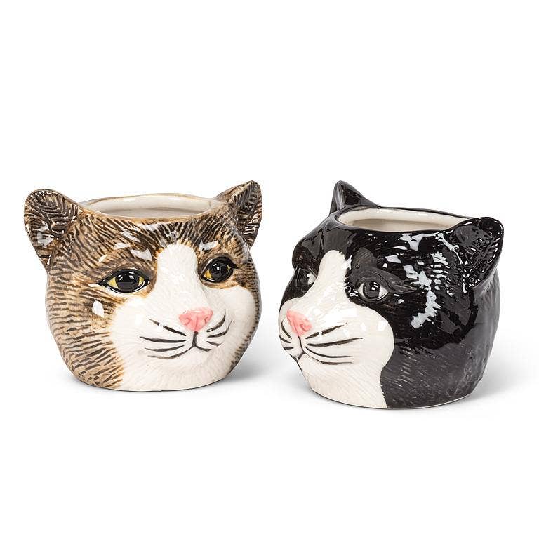 Small Tabby Cat Planter-2.5"H