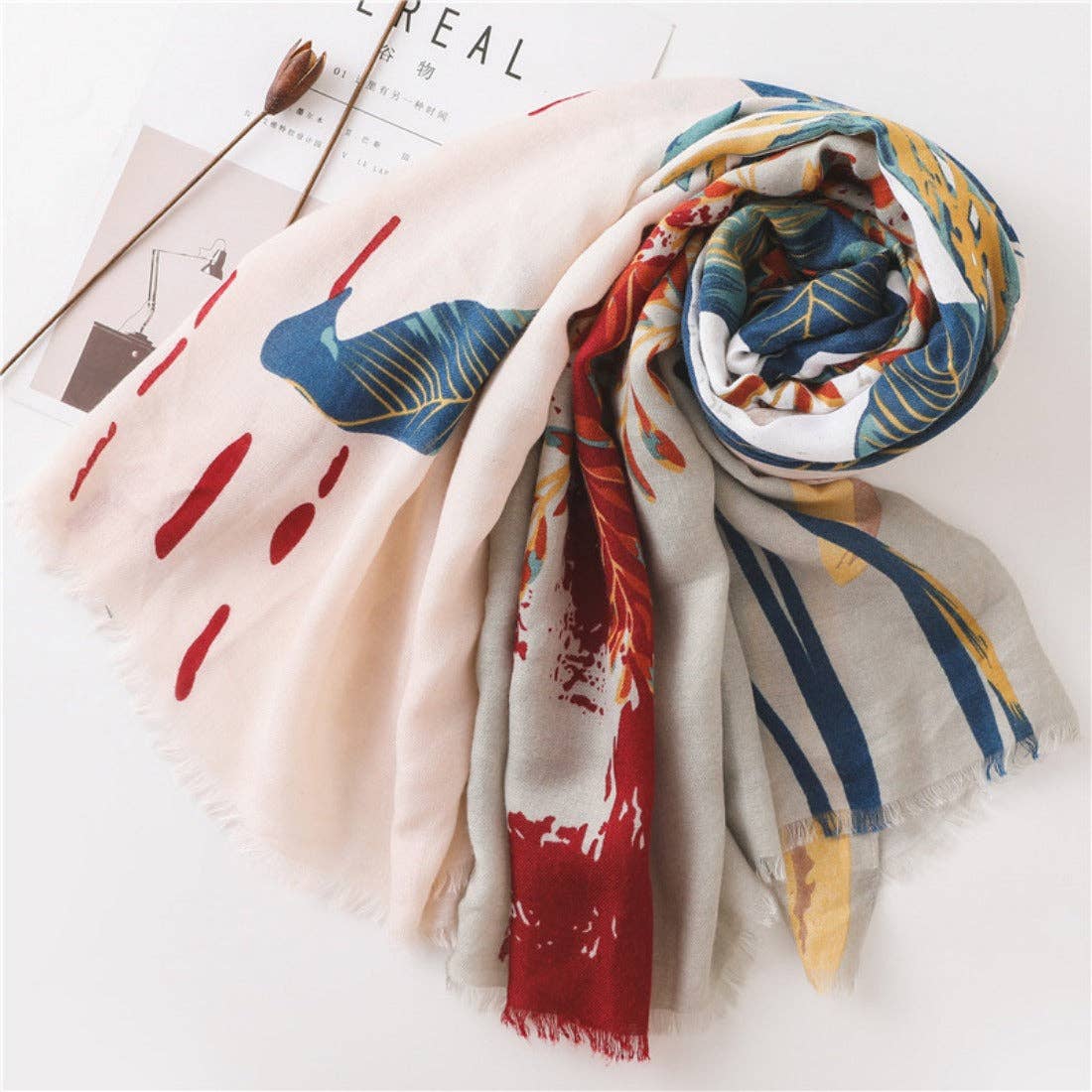 Floral Plant Pattern Summer Scarf