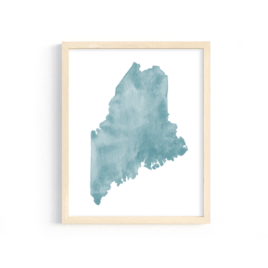 Maine watercolor print