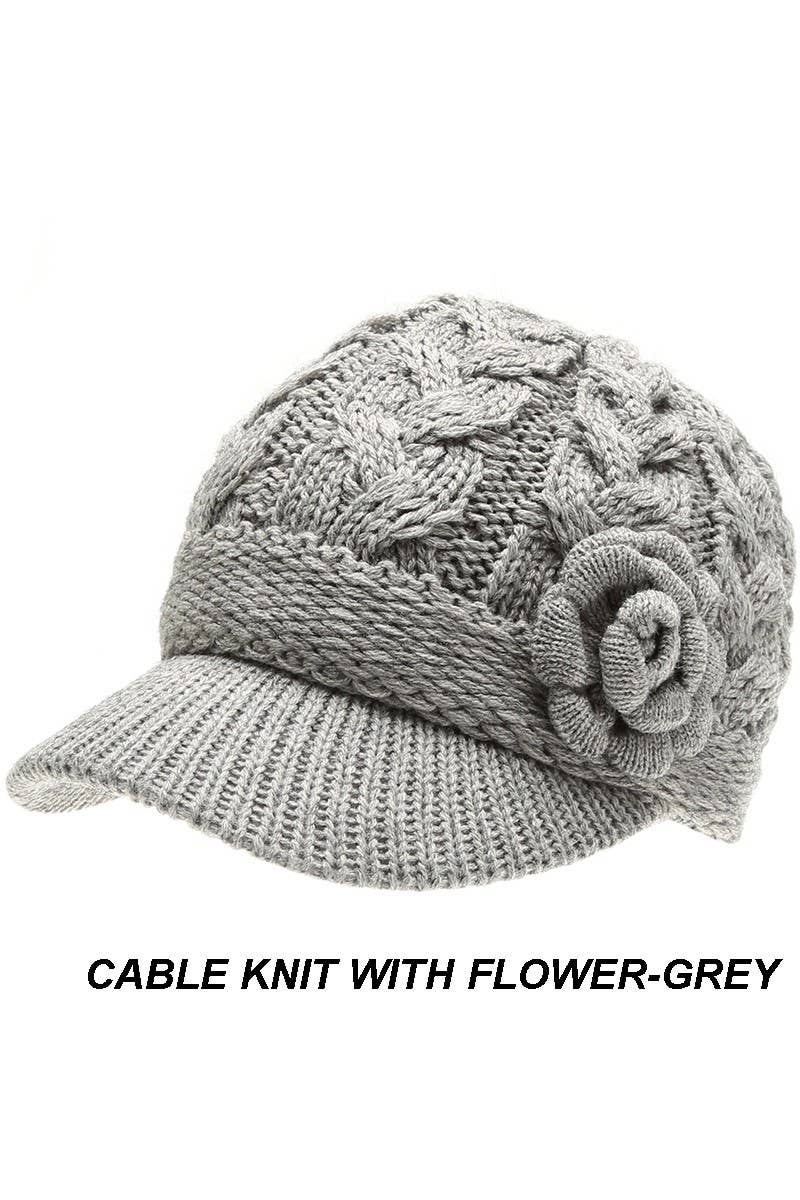 Fleece Lined Newsboy Visor Beanie