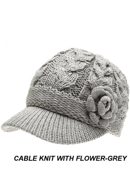 Fleece Lined Newsboy Visor Beanie