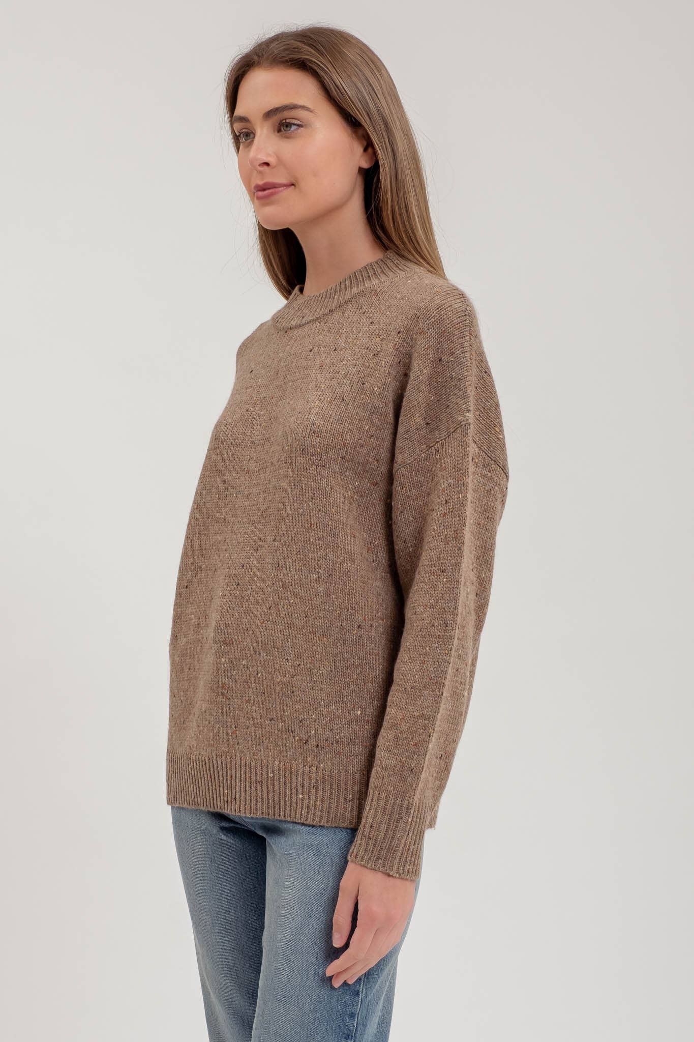 Speckle Knit Mock Neck Sweater