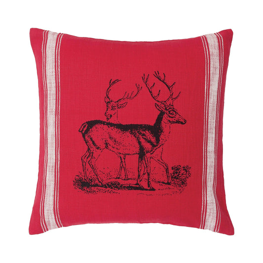 20x20 Deer Stag Red Throw Pillow