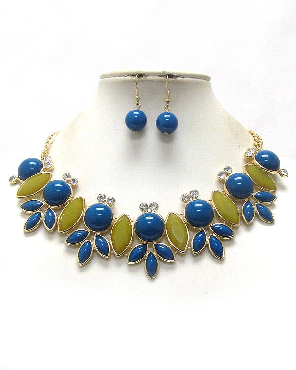 ACRYLIC &CRYSTAL NECKLACE SET