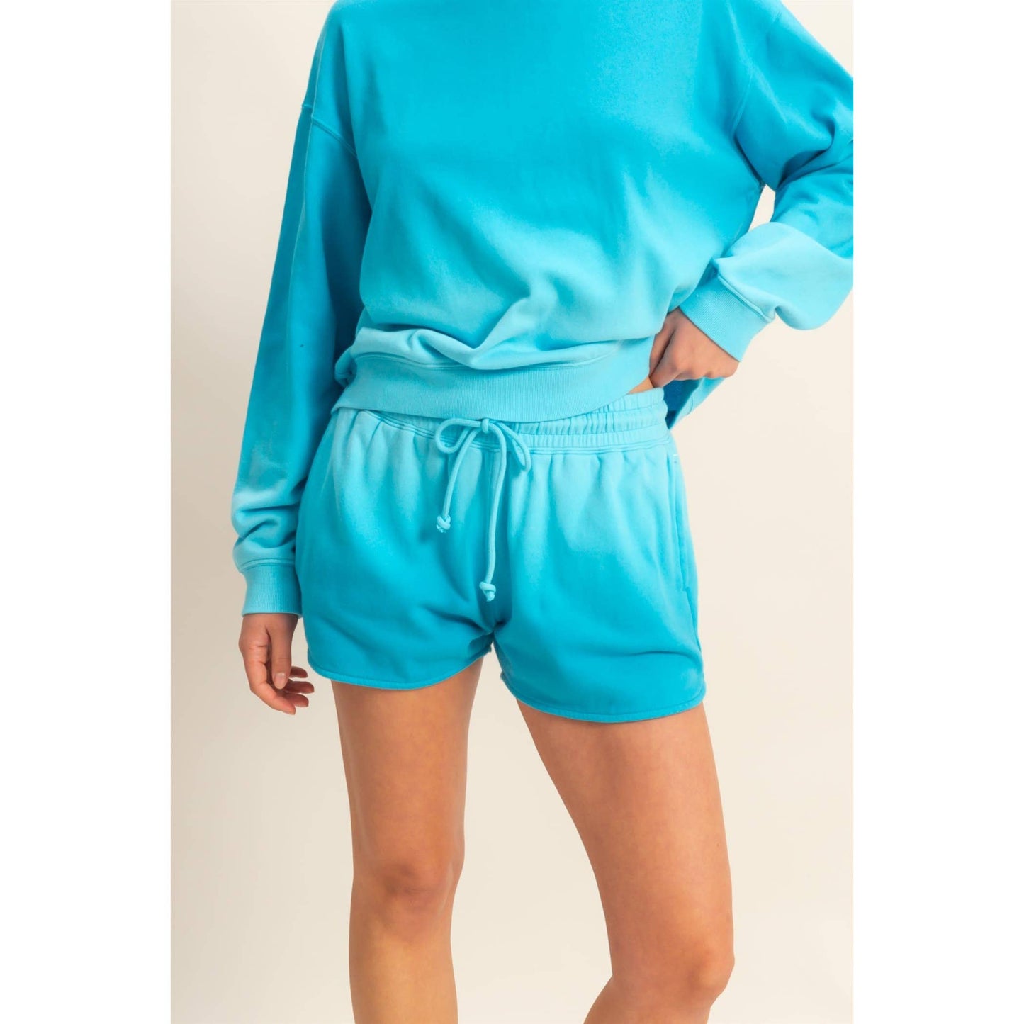 Dip Dye Drawstring Waist Shorts