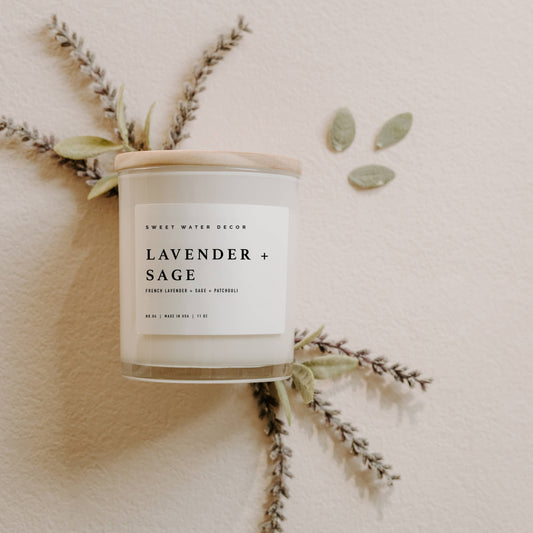 Lavender and Sage 11 oz Soy Candle