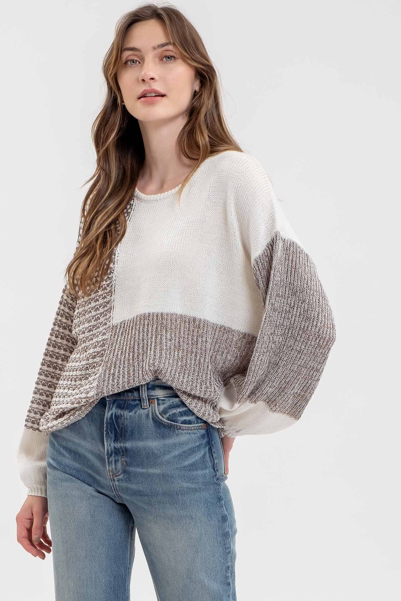 Slouchy Colorblock Sweater