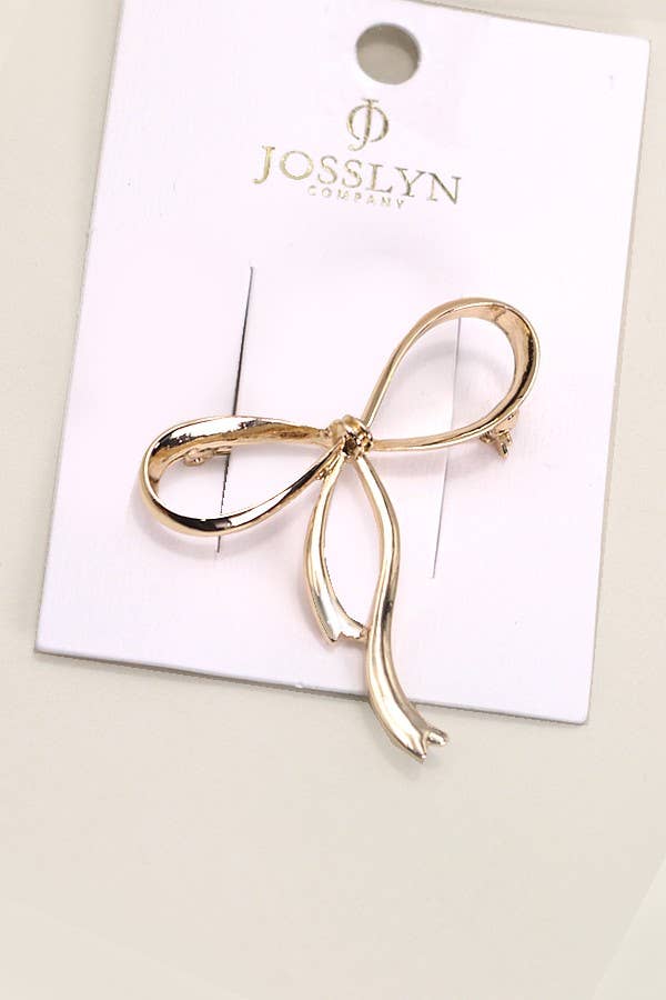 CLASSIC BOW RIBBON BROOCH PIN