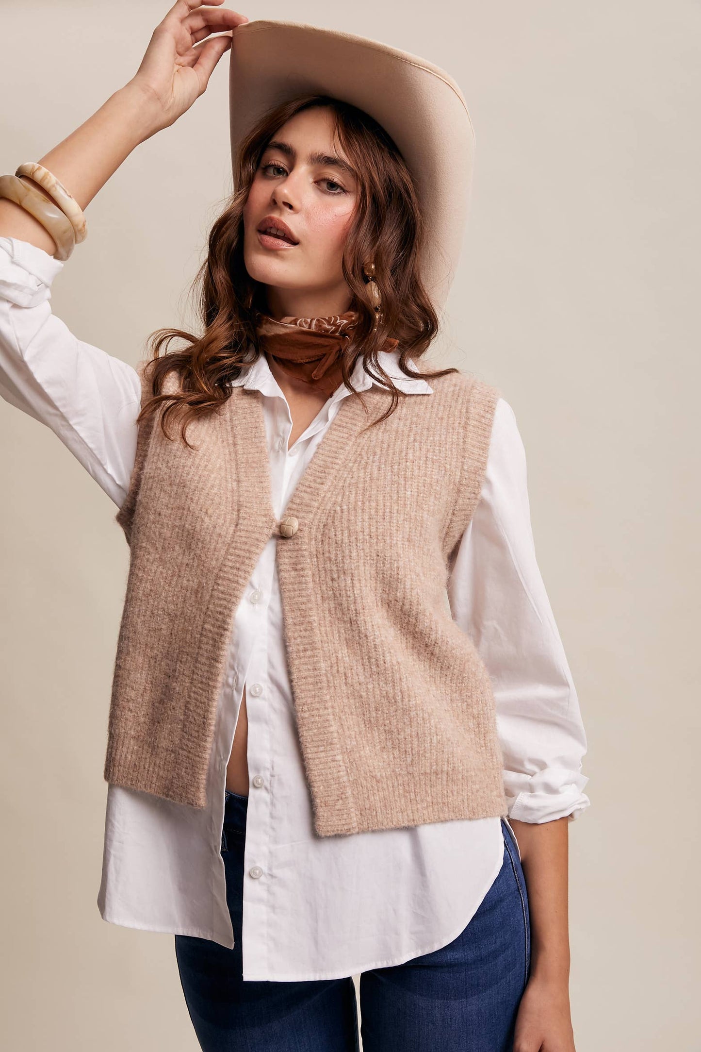 Cozy Knit Button Vest