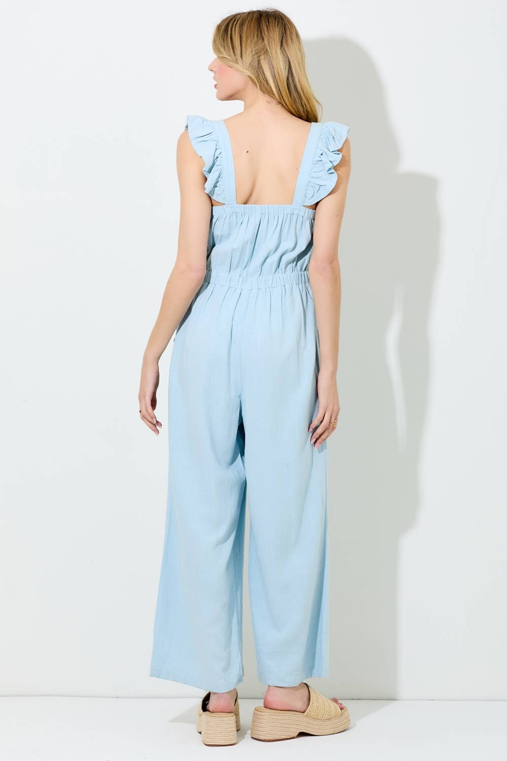 Ruffle Linen Jumpsuit