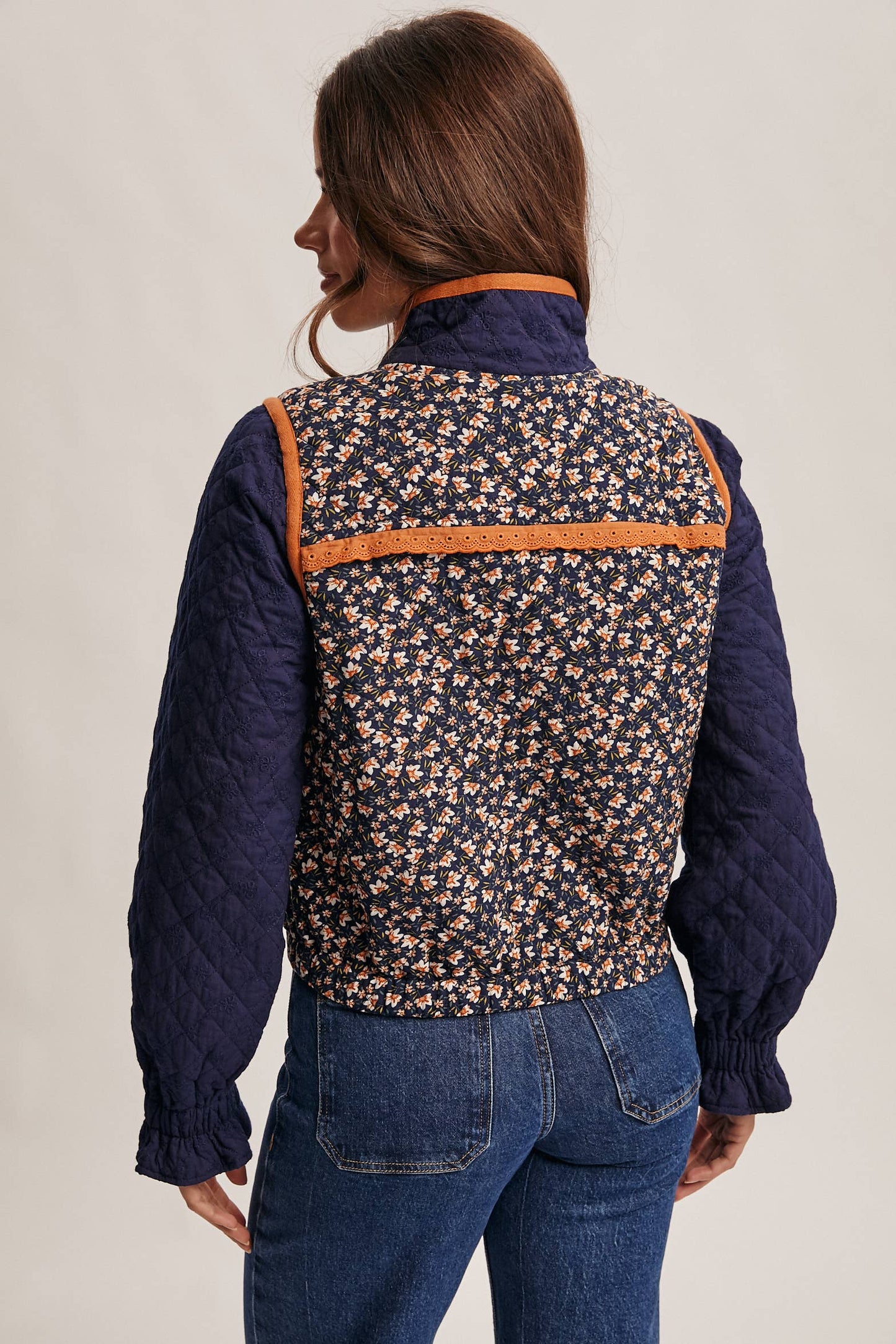 Quilted Floral Zip Jacket