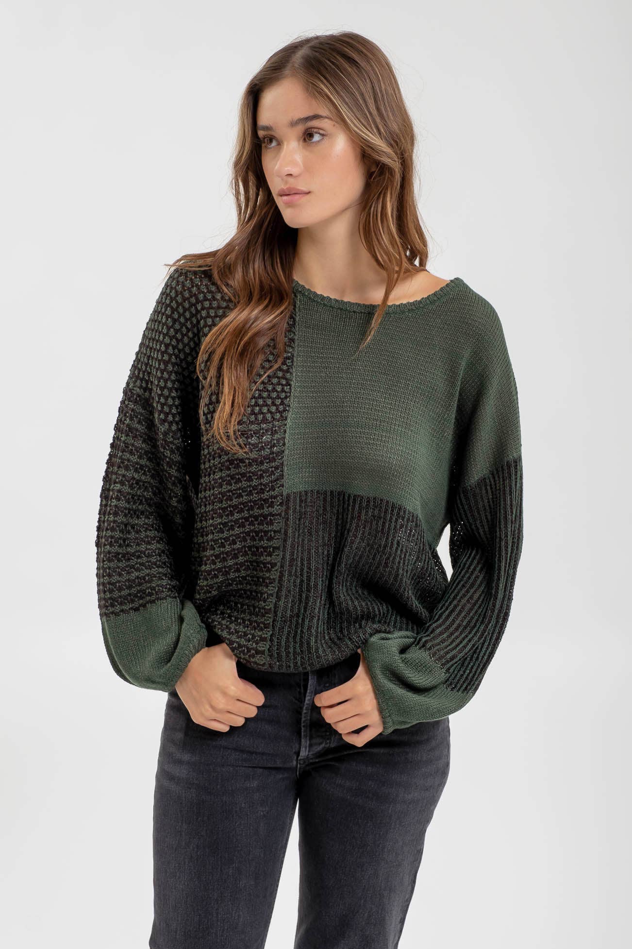 Slouchy Colorblock Sweater