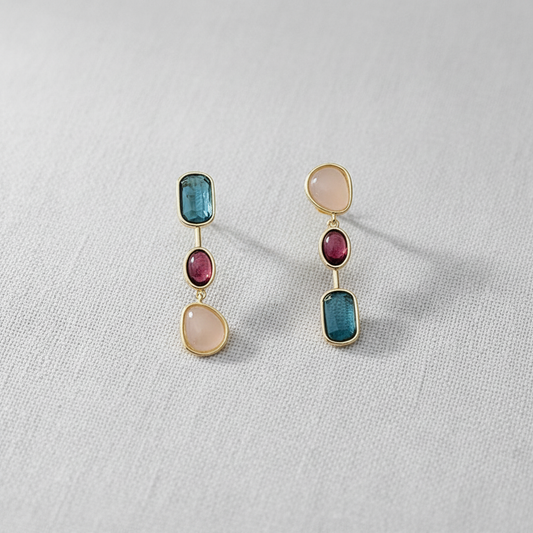 Cat Eye Asymmetric Stud Earrings