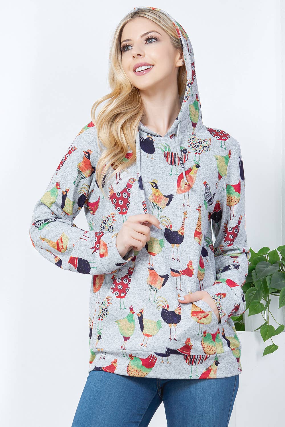 Colorful Wild Chicken Pullover Hoodie