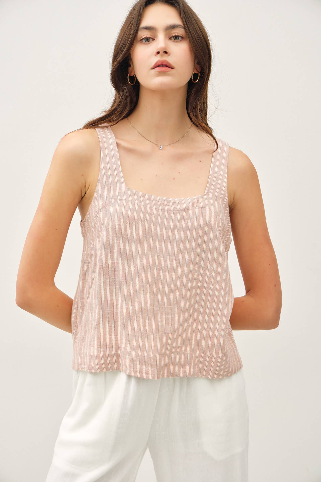 STRIPED BOXY CROPPED TANK